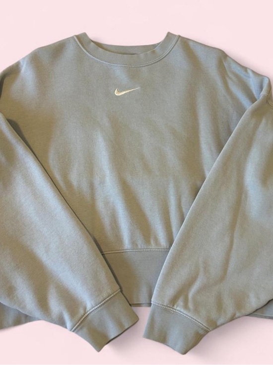 Nike Tops - Nike Women's Cropped Sage Green Crew Sweatshirt